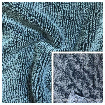 Double Side Shu Velveteen with Stripe Knitted Fabric